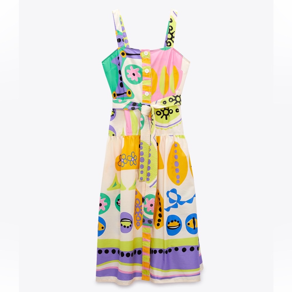 Zara printed midi dress
